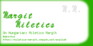 margit miletics business card